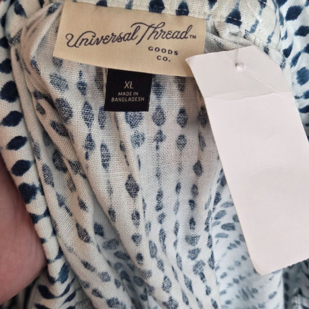 Universal Thread NWT Women's Blouse Pullover Peasant 3/4 Sleeve Blue Size XL - Picture 6 of 7